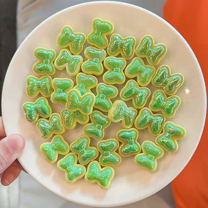 BBB 253 (b) Green Bow Double colour Luminous Shiny Bead ( 1 pc ) UV Plated Acrylic ( 16 mm )