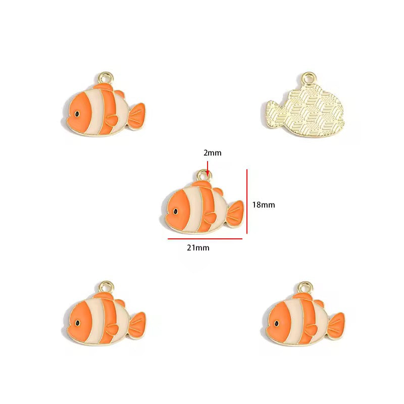 BBB 423 Ocean Them Enamel bundle Charm ( 1 set - 10 pc ) High Quality Shine