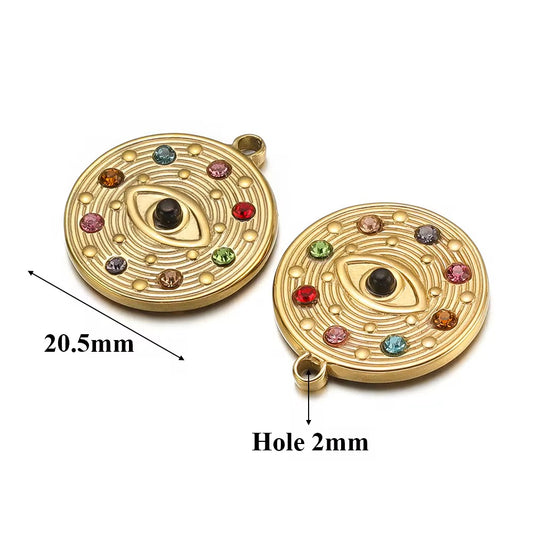 SS 2180 Evil eye zircon Stainless steel charm ( 1 pc ) Anti tarnish