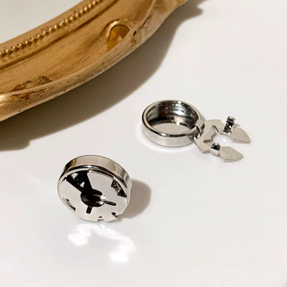 BBB 281 (b) Silver Cufflink Button Cabochon ( 1 pc ) Anti tarnish ( 15 mm )