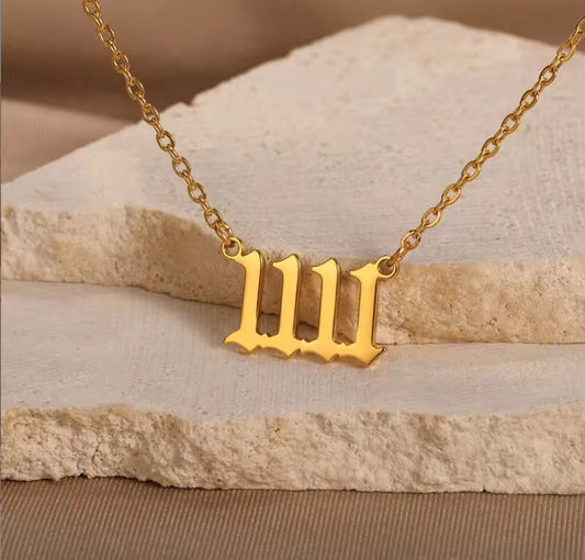 SJ 308 Minimalistic 11:11 Necklace - 18k gold PVD plated stainless steel - Anti tarnish - Wholesale