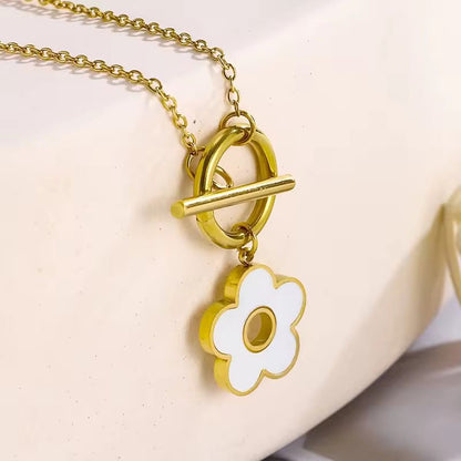 NSJ26D chunky Floral Necklace - 18k Gold PVD plated 316 stainless steel - Anti tarnish