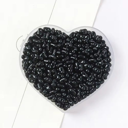 BBB 325 (f) Black Peanut Shiny Bead ( 1 pc ) UV Plated Acrylic ( 4*6 mm )