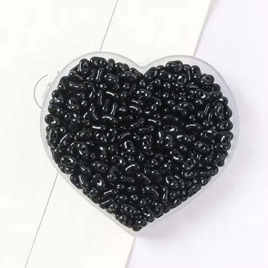 BBB 325 (f) Black Peanut Shiny Bead ( 1 pc ) UV Plated Acrylic ( 4*6 mm )