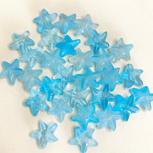BBB 259 (g) Light Blue Starfish glass bead ( 1 pc ) Lampwork Bead ( 15 mm )