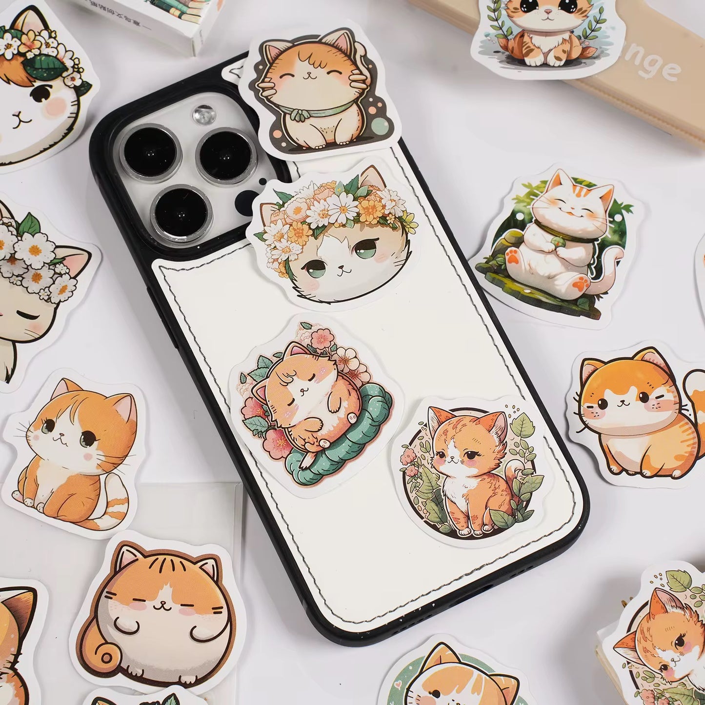 Cute Big Cat Waterproof UV Resistant sticker ( 1 pack - 30 piece )