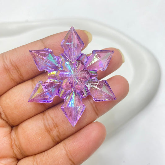 BBB 139 (B) purple shiny irrediscent snowflake Acrylic bead (1PC)
