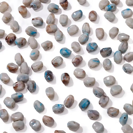 BBB 306 (j) Marble Crystal Chip Shiny  Bead ( 1 pc ) UV Plated Acrylic ( 6*9 mm )