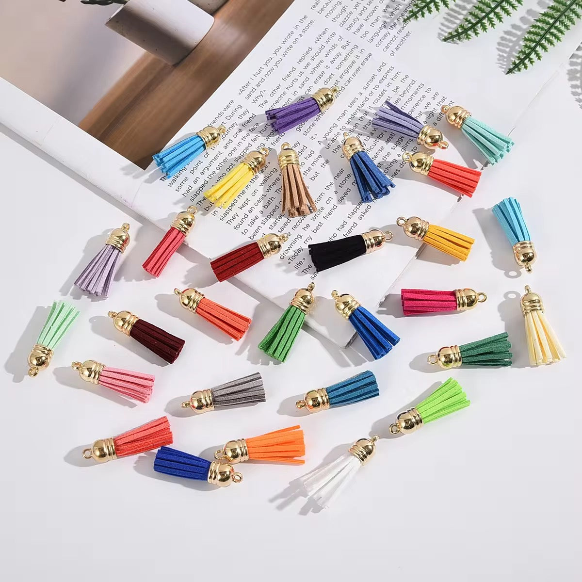 BBB 429 Plush Tassel with gold plated cap For Keychains ( 1 pc ) Premium leather quality