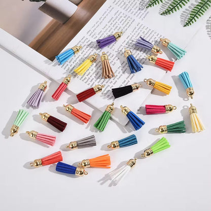 BBB 429 Plush Tassel with gold plated cap For Keychains ( 1 pc ) Premium leather quality