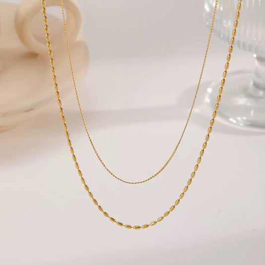 NSJ50B necklace - 18k Gold PVD plated stainless steel - Anti tarnish