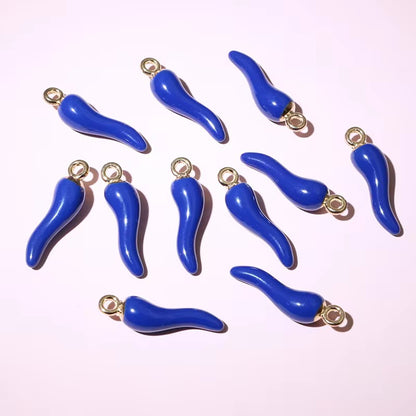 BBB 205 (e) Dark Blue Chilli pepper enamel charm ( 1 pc ) Tarnish Resistant ( 19:5.5 mm )