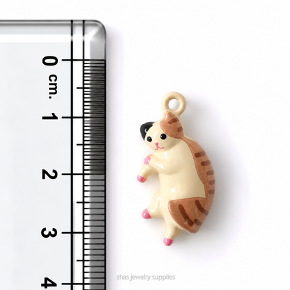 APC05D Cute Lazy Cat 3D Charm ( 1 PC ) Premium Alloy Printed