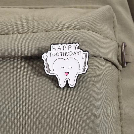 PK 125 Toothsday Enamel Pin Badge ( 1 pc ) Imported Premium Quality