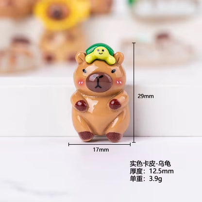 BBB 334 (a) Transparent Capybara Cartoon Resin charm ( 1 pc ) with Hook
