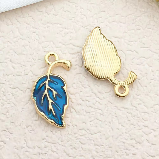 BBB 312 (a) Leaf enamel charm ( 1 pc ) High quality shine ( 12:20 mm )