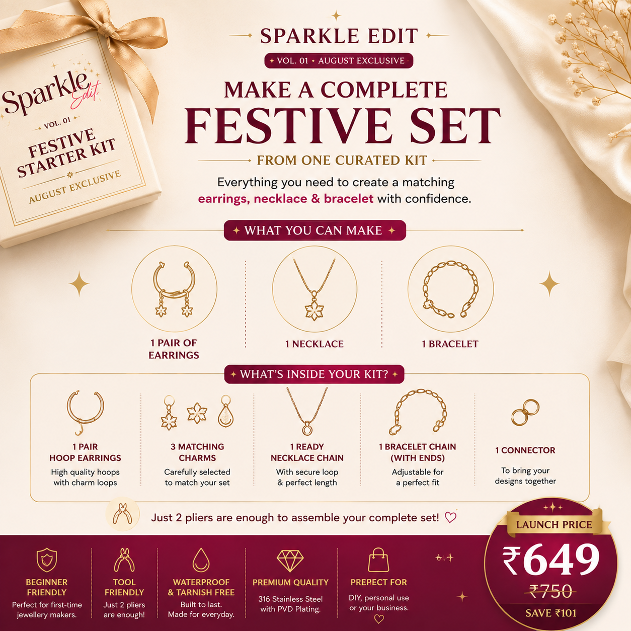 Sparkle Edit™ Vol. 01 – Festive Starter Kit | DIY Jewelry Making Kit