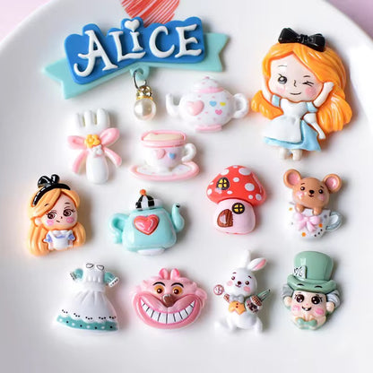 BBB 071 (e) Alice cartoon kawaii themed resin charm ( 1 pc ) with / without Hook