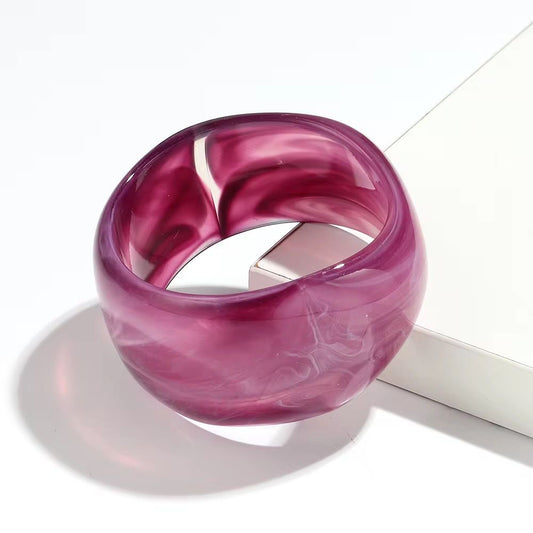 SJ 618 Purple Irregular Marble Bangle - Anti tarnish
