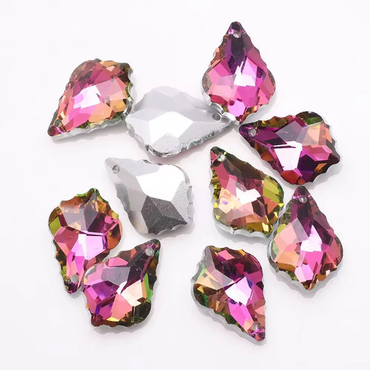 BBB 78 (d) Pinkish Orange Baroque Crystal glass beads ( 1 pc )