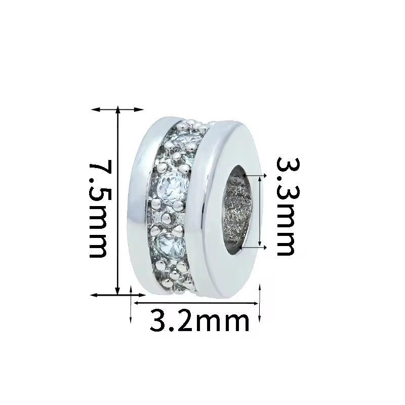 SS 1268 Zircon Round Silver plated ( 1 pc ) Anti tarnish