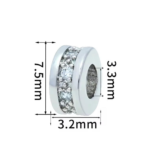 SS 1268 Zircon Round Silver plated ( 1 pc ) Anti tarnish