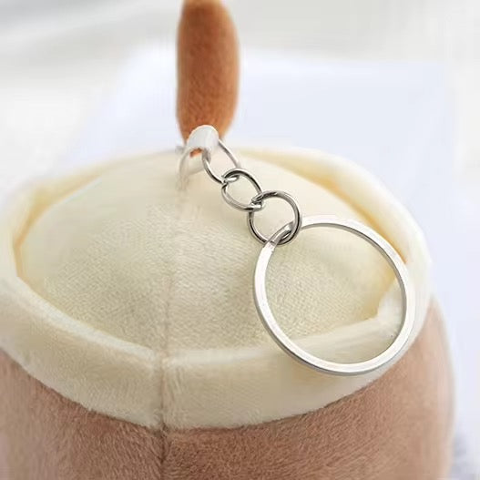 PK 01 Pineapple Milk Boba Kawaii 3D Plush Toy Keychain ( 1 pc ) Premium Quality ( 10 cm )