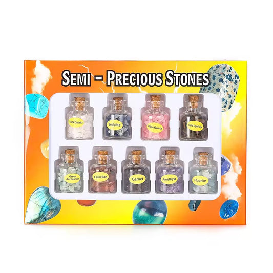Natural crystal crushed gem stone wishing bottle - per bottle