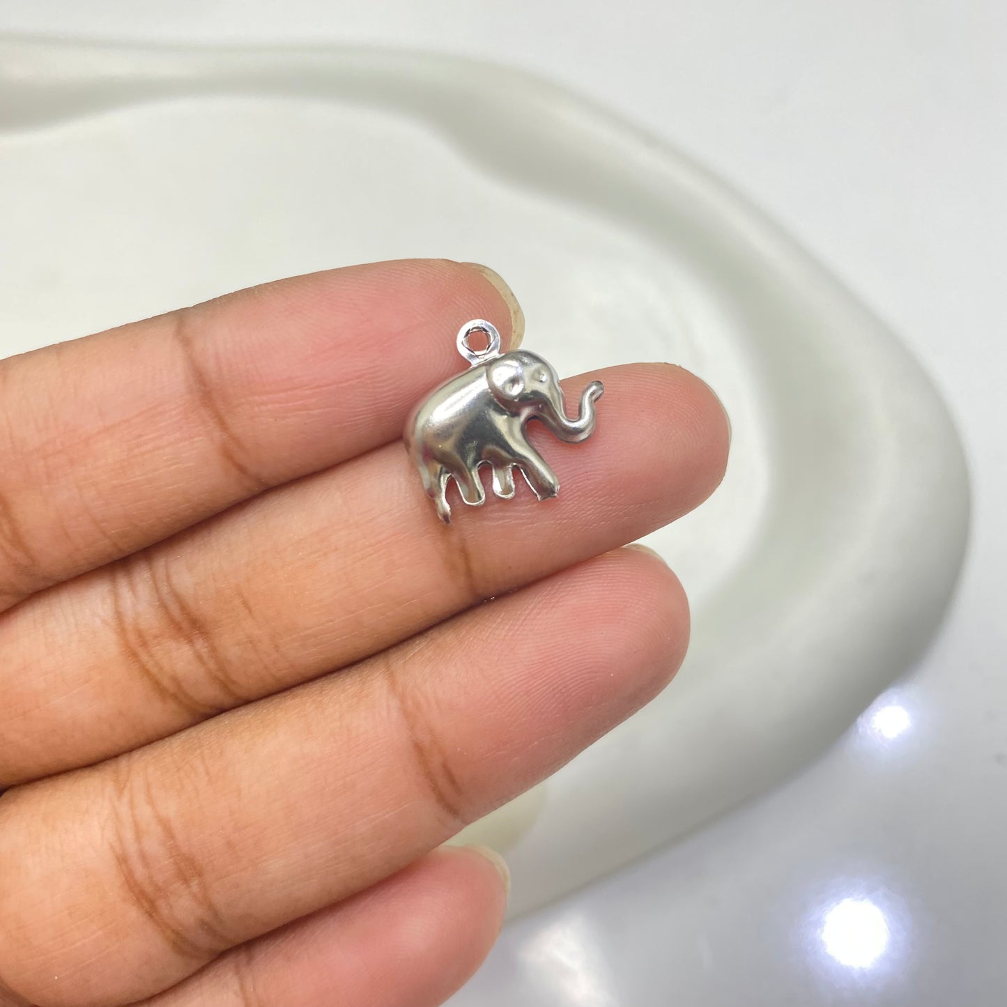 SS 1581 Elephant charm silver plated stainless steel ( 1 pc ) anti tarnish
