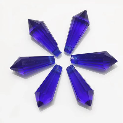 BBB 208 (j) Dark Blue Pointed Crystal Bead Lampwork Prism glass charm ( 1 pc ) ( 8:20 mm )