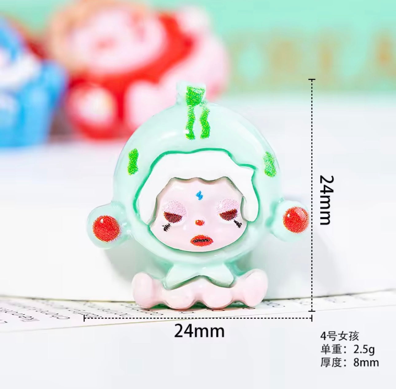 BBB 314 (c) Skull Panda Resin charm ( 1 pc ) with Hook