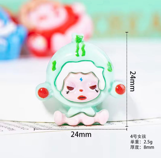 BBB 314 (c) Skull Panda Resin charm ( 1 pc ) with Hook