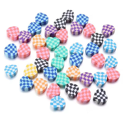 BBB 365 Checked Heart Bead ( 1 pc ) lucite polymer