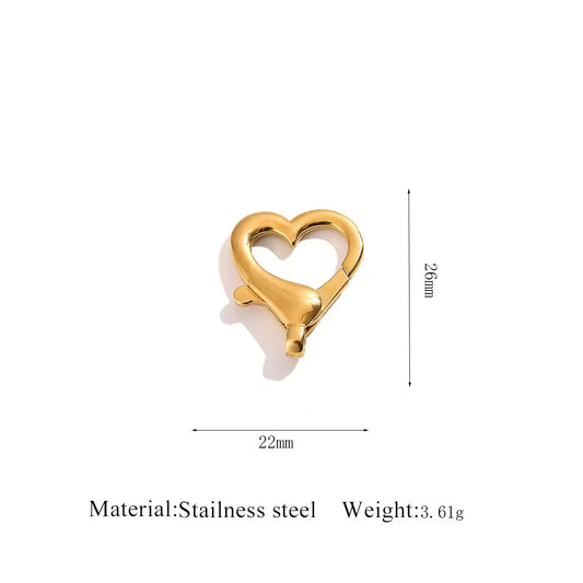 SS 3203 Heart Keychain Clasp 18k Gold PVD 316 Stainless steel ( 1 pc )
