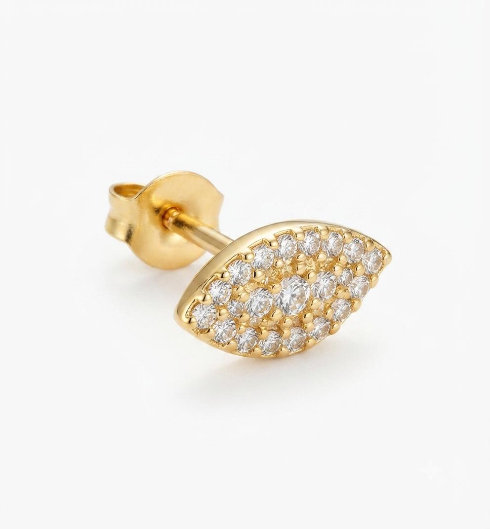 MSJ04P Zircon Cartilage 2nd piercing stud ( 1 pc )- 18k Gold PVD