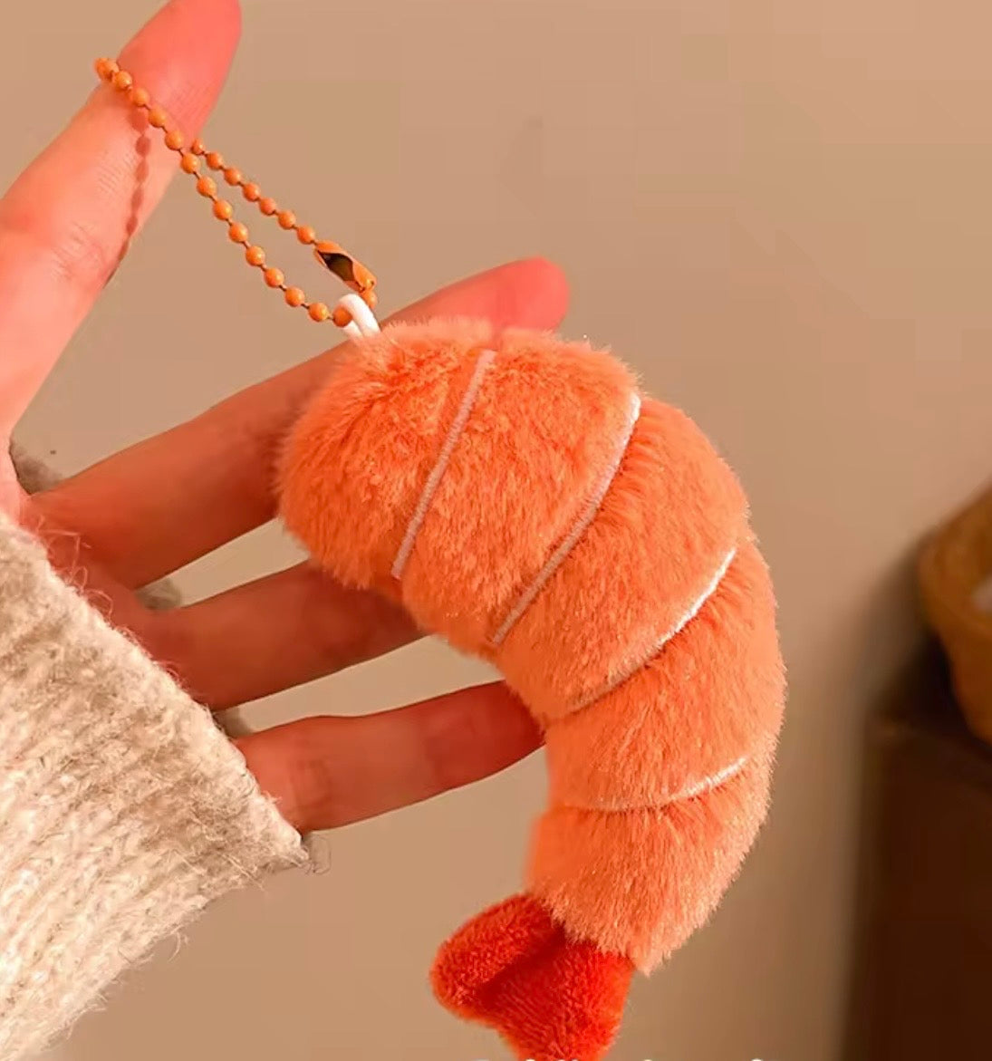 PK 89 Shrimp 3D Plush Toy Keychain ( 1 pc ) Imported Premium Quality