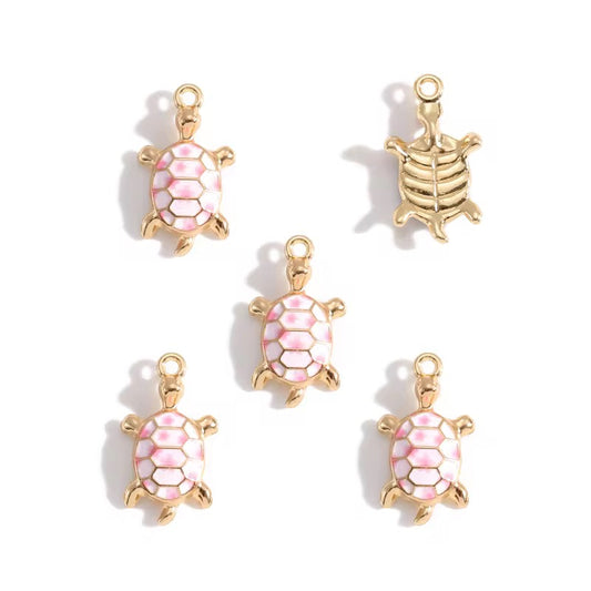 BBB 358 (g) Turtle Ocean enamel Connector charm ( 1 pc ) High quality shine ( 14:24 mm )