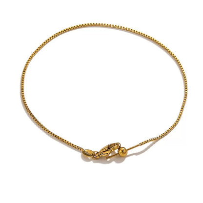 RBS02C Box Chain Bracelet with Adjustable Slider ( 1 pc ) 18k Gold PVD
