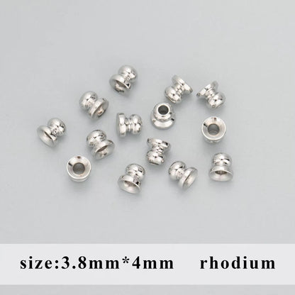 SS 2968 Bead End Spacer bead Rhodium plated ( 1 pc ) Anti tarnish
