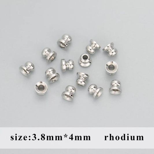 SS 2968 Bead End Spacer bead Rhodium plated ( 1 pc ) Anti tarnish