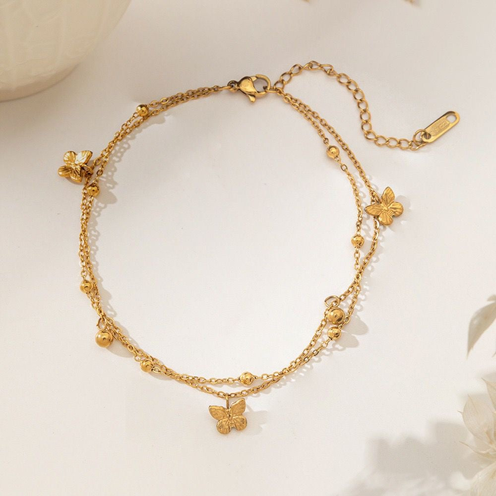 AKJ03C Anklet  - 18k Gold PVD plated