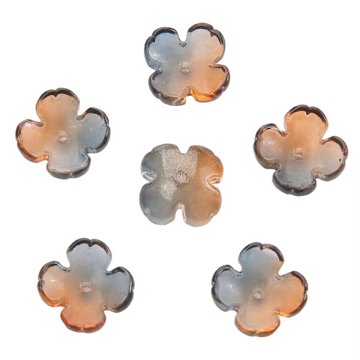 GB51 four petal flower glass bead ( 1 pc ) Lampwork Bead