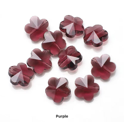 BBB 81 (e) Purple Plum Flower Faceted Crystal glass beads ( 1 pc )