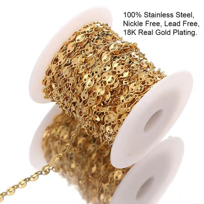 CN 428 Oval Link Chain ( 1 feet ) 18k gold PVD