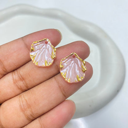 AB49 pearl with gold liner shiny luminous Acrylic bead ( 1 pc )