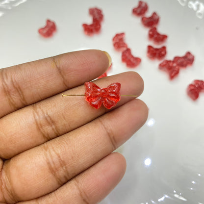 GB 905 Red bow glass bead