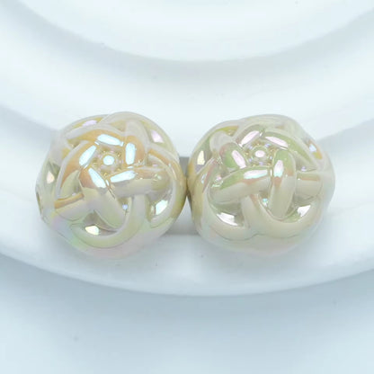 BBB 382 Yarn Ball Round Bead ( 1 pc ) UV plated Acrylic ( 16mm )