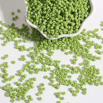 BBB 150 (h) Light Green Tiny Solid Rice Czech Glass Seed bead ( 1 gm - around 60 to 70 piece) High Quality ( 2 mm )