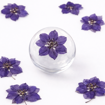 DF 39 Purple Houndstooth Pressed Dried Flower ( 1 pc ) plain dried flower for Resin Art