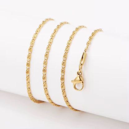 RC 56 Link Ready made chain 18k Gold PVD plated 316 Stainless steel ( 1 pc ) Anti tarnish ( 2 mm )